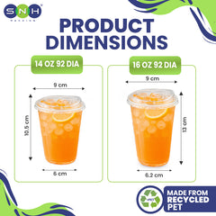 PET Juice Cup 92mm – Disposable Cold Drink Cup