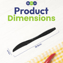 Knife Black Heavy Duty Disposable Black Plastic Knives
