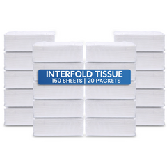 Interfold Tissue 1-Ply – 1x20 Pkts | Soft & Hygienic Disposable Tissues
