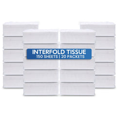Interfold Tissue – 1 Ply, 150 Sheets | Soft & Absorbent