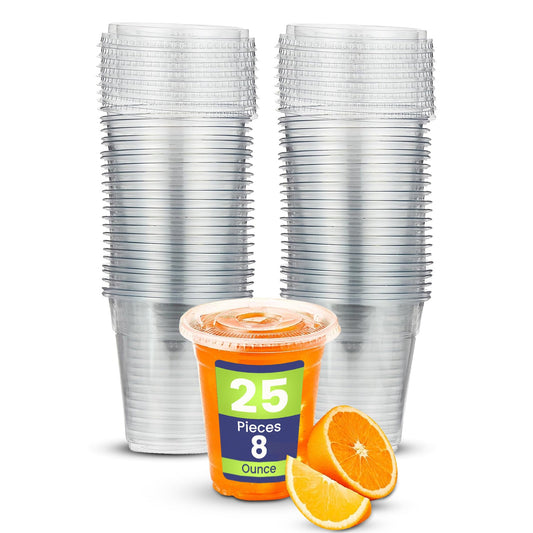 Disposable Clear Plastic Cups with Flat Lids