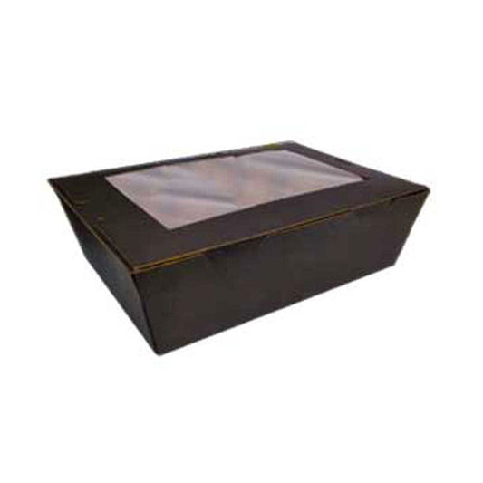 Paper Meal Box With Window Black 20 Pieces