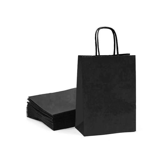 Black Twisted Handle Paper Bags – Multiple Sizes | Disposable Shopping & Gift Bags