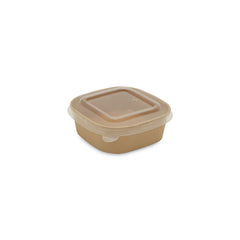Square Brown Salad Bowl With Lid