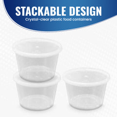 Clear Round Microwave Container 525CC With Lid