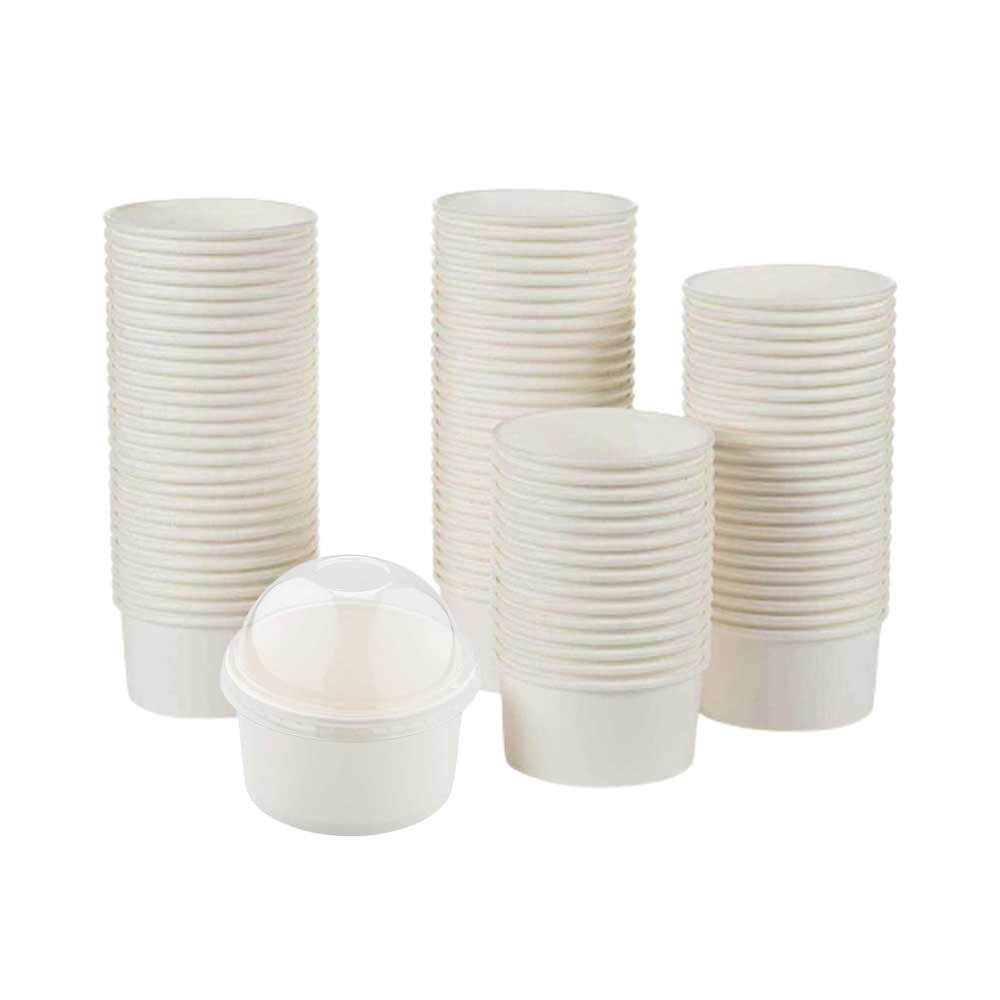 Paper Ice Cream Cup 10 Oz With Dome Lid 1X1000 Pieces - Your One Stop Solution UAE