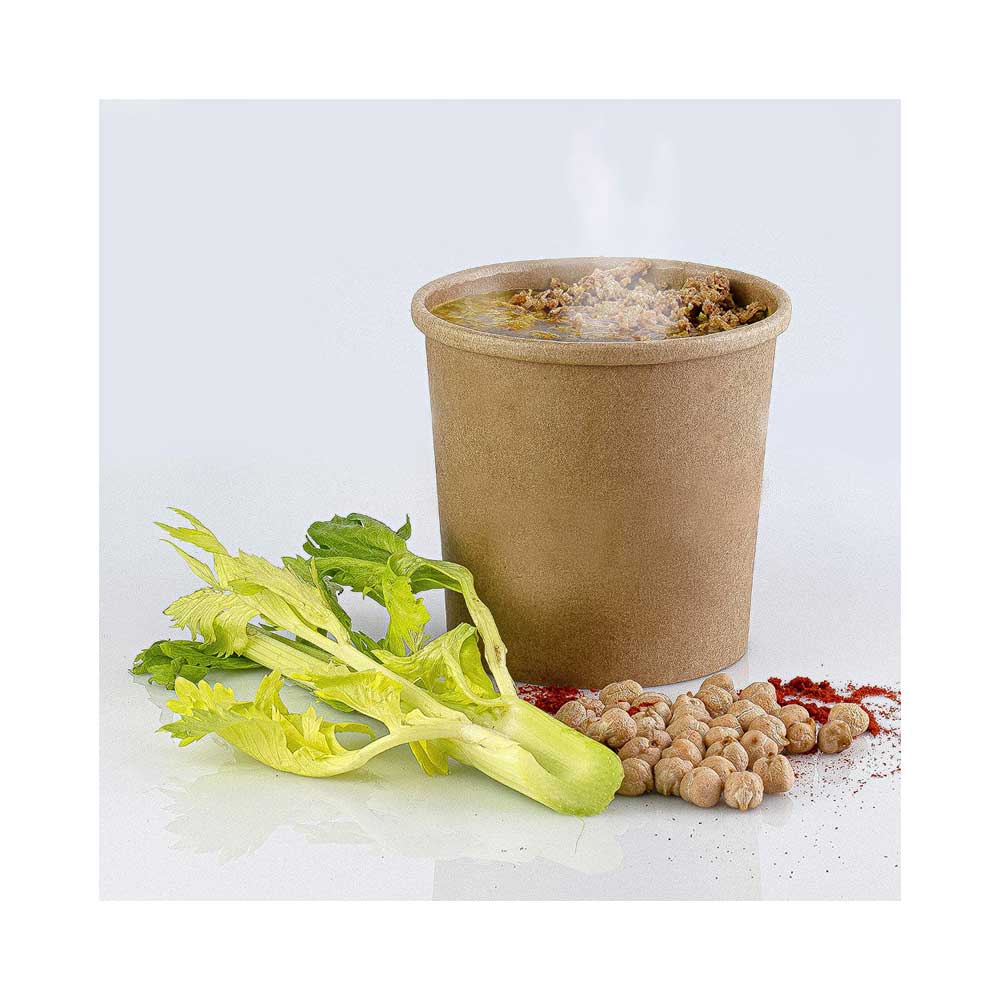 Kraft Soup Cup Brown 8 OZ With Lid 1X500 Pieces - Your One Stop Solution UAE