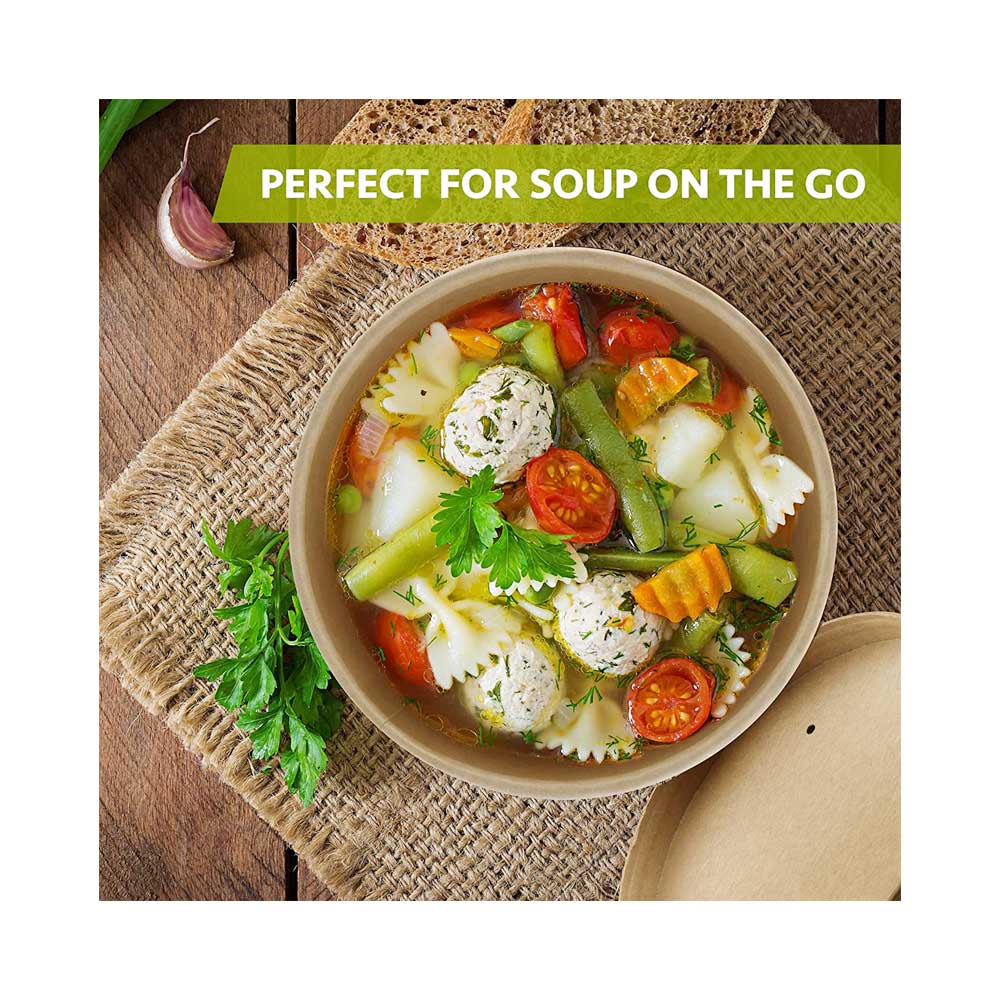 Kraft Soup Cup Brown 8 OZ With Lid 1X500 Pieces - Your One Stop Solution UAE