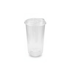 U-Shaped RPET Cups With Lid 92mm- Disposable Cold Drink Cups