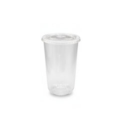 U-Shaped RPET Cups With Lid 92mm- Disposable Cold Drink Cups