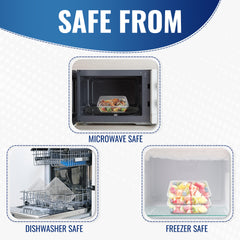 CLEAR MICROWAVE CONTAINER RECTANGULAR 1000ML WITH LID