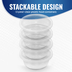 Clear Round Microwave Container 250CC With Lid