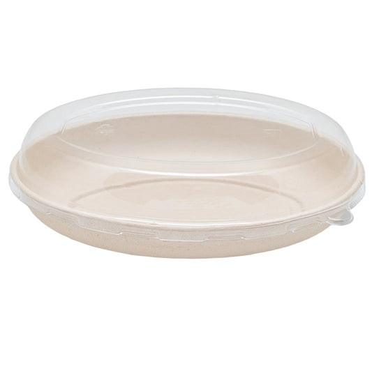 Bagasse Oval Containers with PET Lids | Eco-Friendly Takeaway Boxes