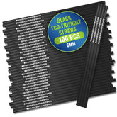 Eco Friendly Black Biodegradable Straw 8MM 100 Pieces