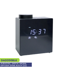 AURASYNC Digital Aroma Diffuser 200ml – Black & Silver (U2) | Smart Scent Machine for Home & Office