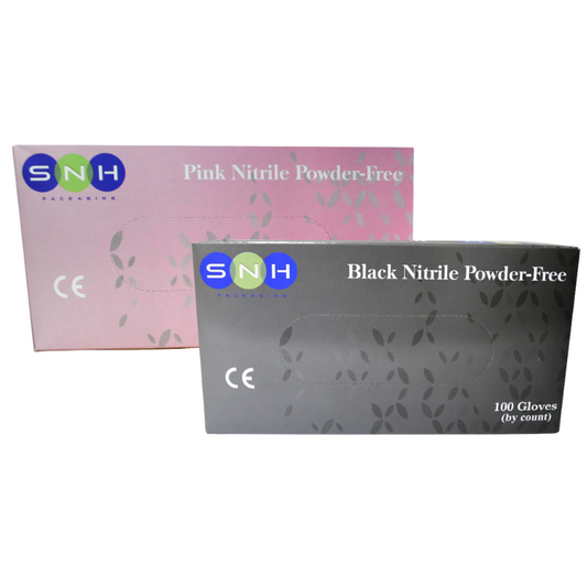 قفاز النتريل الأسود 100 قطعة