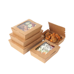 Kraft LuKraft Lunch Box with Window – Brown & White | 1x200 PCS | Eco-Friendly Packaging