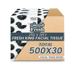 مناديل الوجه الطازجة 500 منديل مكون من طبقتين، 5 قطع