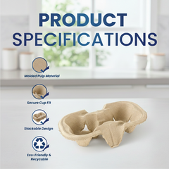 Corrugated Cup Holder 2/4 Cup | Eco-Friendly Carrier