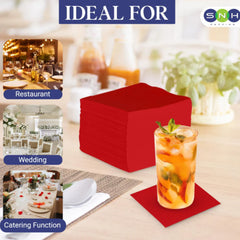 NAPKIN RED 33X33 – 50PCS X 24PKTS | Premium Disposable Paper Napkins