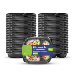 Black Microwave Food Containers with Lids – 1 to 6 Compartments | Bulk Pack