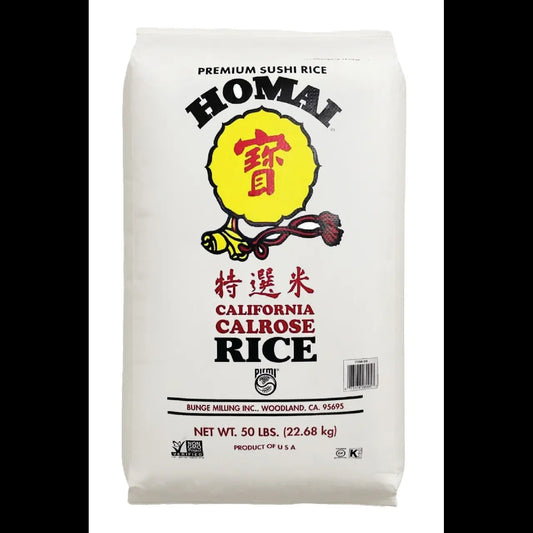 Homai Medium Grain Calrose Rice – 22.68KG Bag (Product of USA)