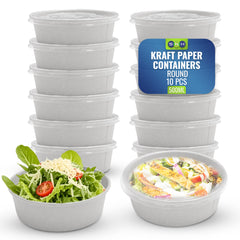 وعاء سلطة كرافت بغطاء شفاف 1090 مل 1 × 300 قطعة