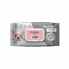 Absorb Plus Charcoal Pet Wipes Floral Scented - 80PCS - SNH Packing