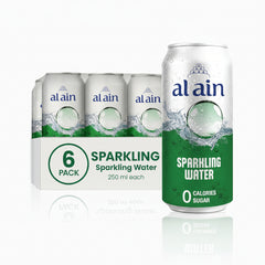 Al Ain Sparkling Water 6×250ML Can | Zero Sugar - SNH Packing