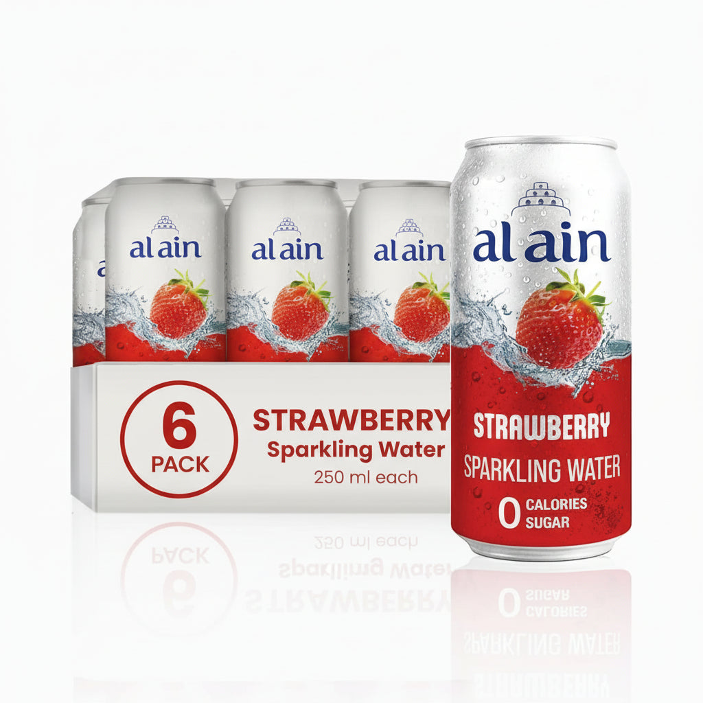 Al Ain Strawberry Sparkling Water 250ML Can | Zero Sugar - SNHÂ Packing