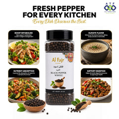 Al Fajr Black Pepper Whole 250G Premium Whole Peppercorn Spice - SNH Packing