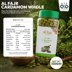 Al Fajr Cardamom Whole 150g Whole Cardamom Spice - SNH Packing