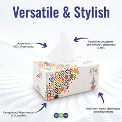 Al Fajr Facial Tissue – 200 Sheets | 2 - Ply Soft & Strong | Buy 8 Get 2 Free - SNH Packing