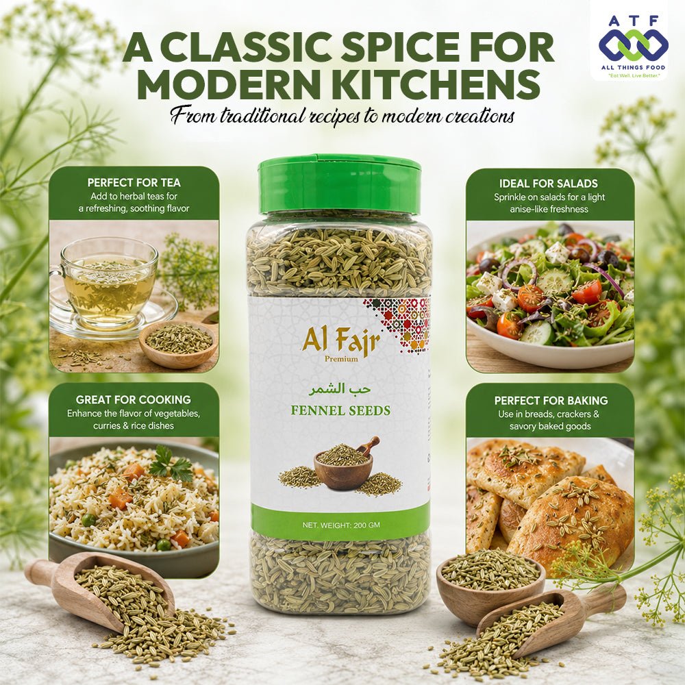 Al Fajr Fennel Seeds 200g Whole Fennel Spice for Cooking - SNH Packing