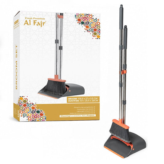 Al Fajr Heavy Duty Broom Dustpan Set Stainless Steel Handle - SNH Packing