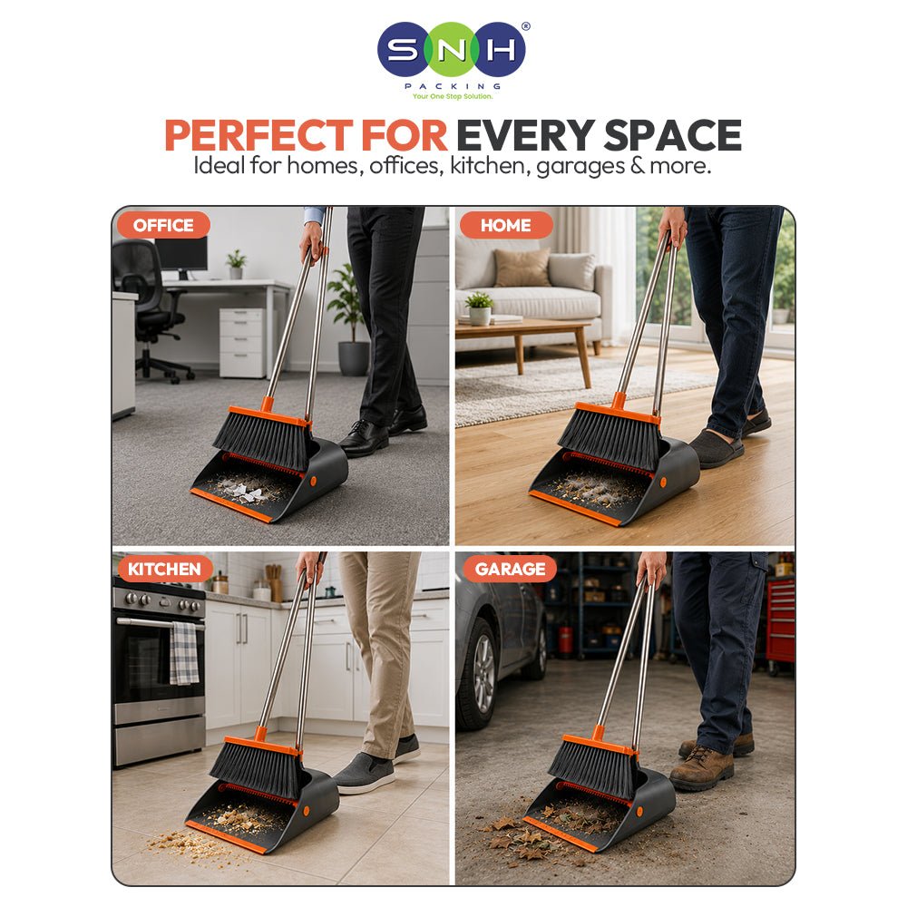 Al Fajr Heavy Duty Broom Dustpan Set Stainless Steel Handle - SNH Packing