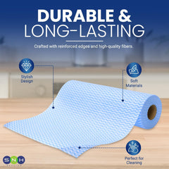 Al Fajr J Cloth Roll Blue 25x30cm 50 Pieces Reusable Cleaning Cloth - SNH Packing
