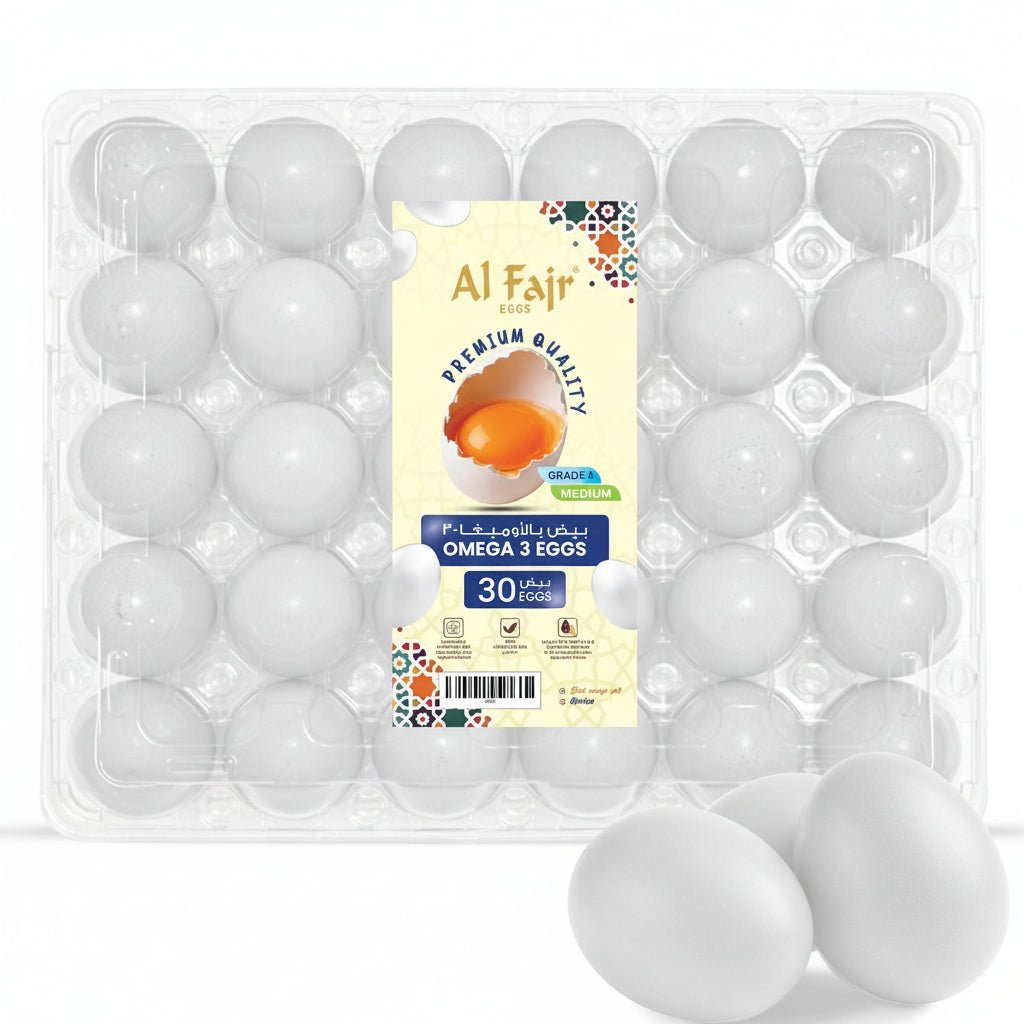 Al Fajr Omega 3 Eggs Medium 30pcs Tray - SNHÂ Packing