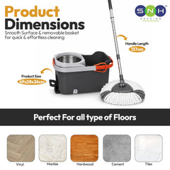 Al Fajr Premium 360 Spin Mop Bucket Set Stainless Steel Wringer - SNH Packing