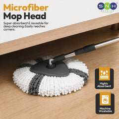 Al Fajr Premium 360 Spin Mop Bucket Set Stainless Steel Wringer - SNH Packing
