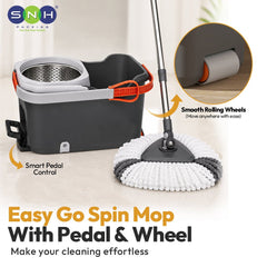 Al Fajr Premium 360 Spin Mop Bucket Set Stainless Steel Wringer - SNH Packing