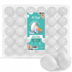 Al Fajr White Eggs Medium 30pcs Tray - SNHÂ Packing