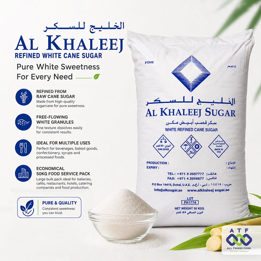 Al Khaleej Refined White Cane Sugar 50kg Bulk Bag - SNH Packing
