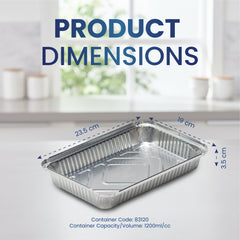 Aluminium Food Containers with Paper Lids 420ML to 1850ML - SNH Packing