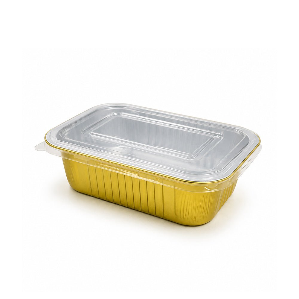 Aluminum Golden Food Containers with PP Lids 320ML to 930ML - SNH Packing