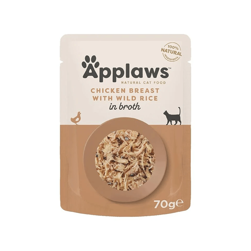 Applaws Chicken with Wild Rice in Broth Wet Cat Food 70g Pouch - SNH Packing