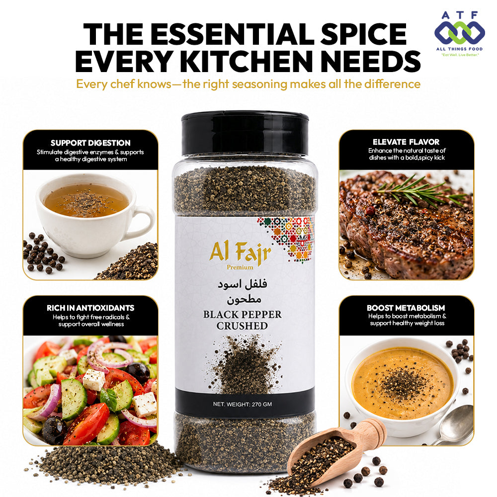 Al Fajr Crushed Black Pepper Bold Aromatic Spice 270G