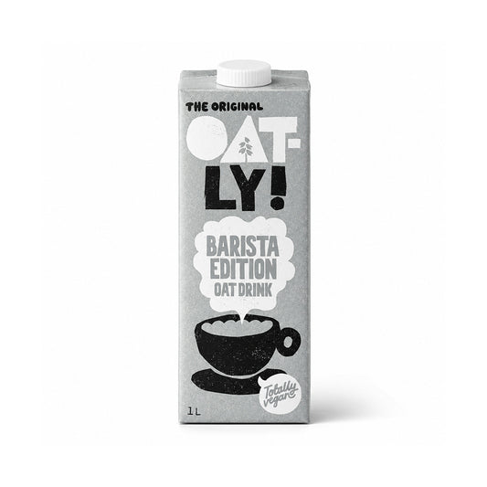 A 1L carton of Totally Naturally Oatly Barista Edition Oat Drink