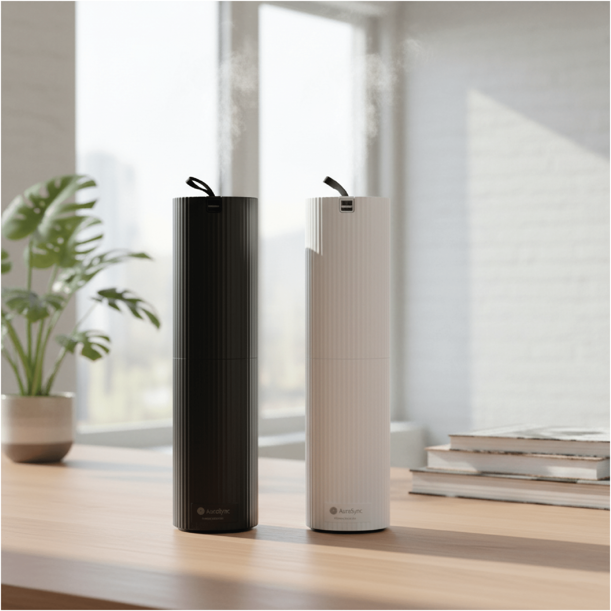 AURASYNC Aroma Diffuser 200ml – Black Tabletop & White Wall Plug (RAD2) | Home & Office Scent Machine - SNH Packing