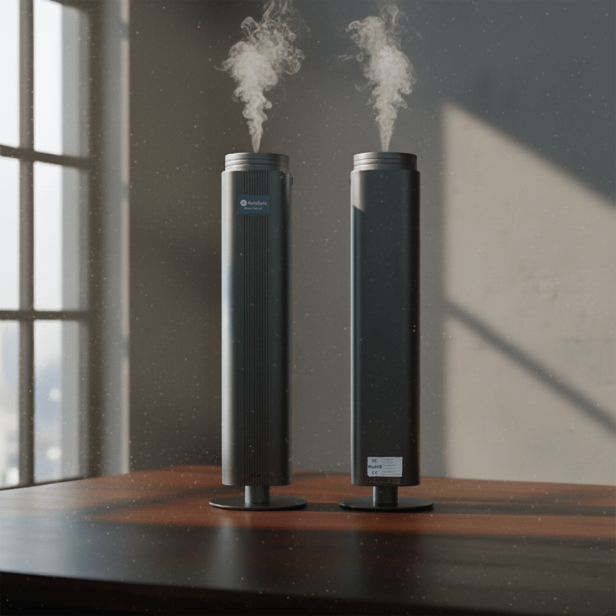 AURASYNC Floor Standing Diffuser 500ml Grey (F-AIR) | Premium Scent Machine for Home & Office - SNH Packing